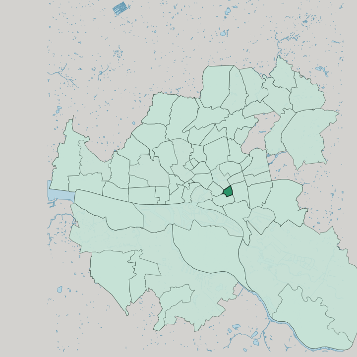 Map showing Borgfelde — In Hamburg