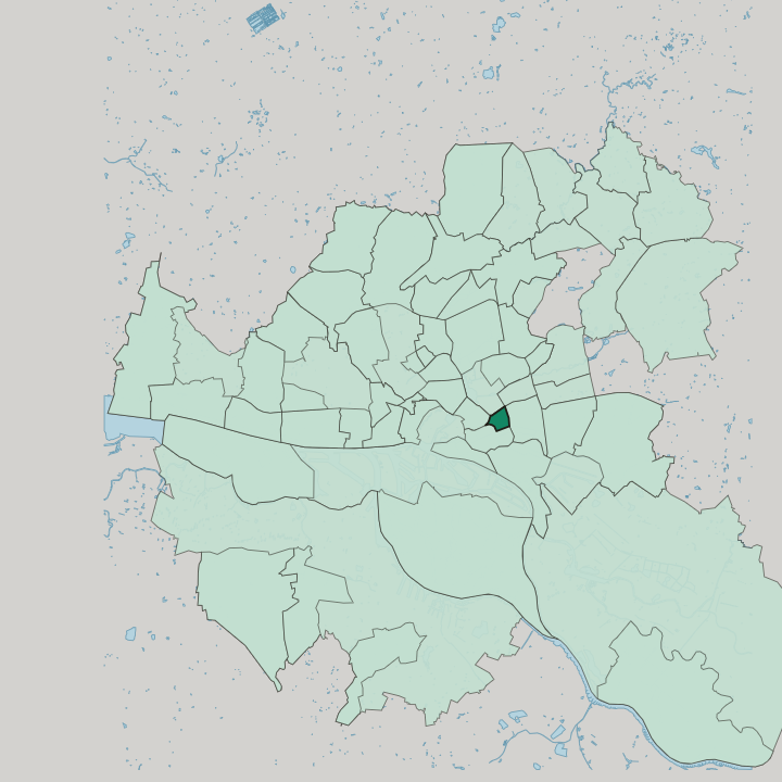 Map showing Borgfelde — In Hamburg