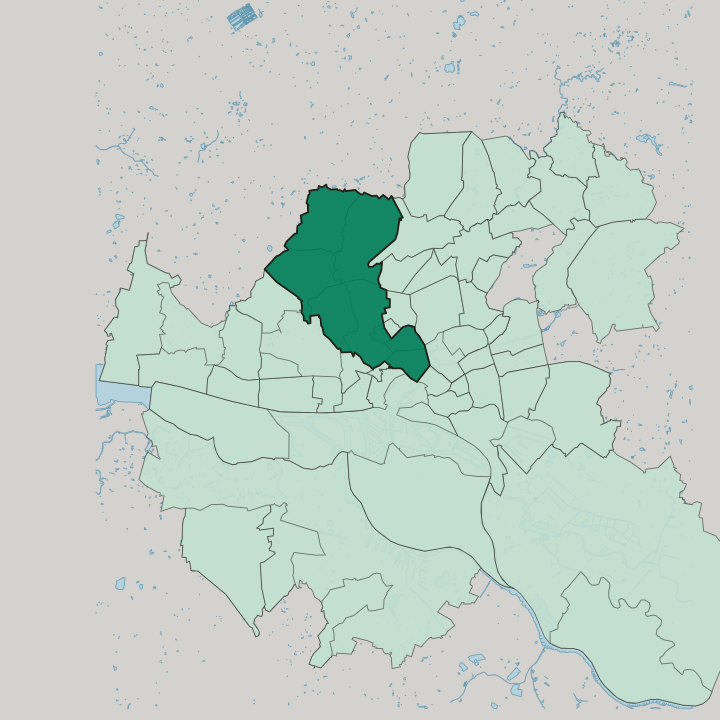 Map showing Eimsbüttel — In Hamburg
