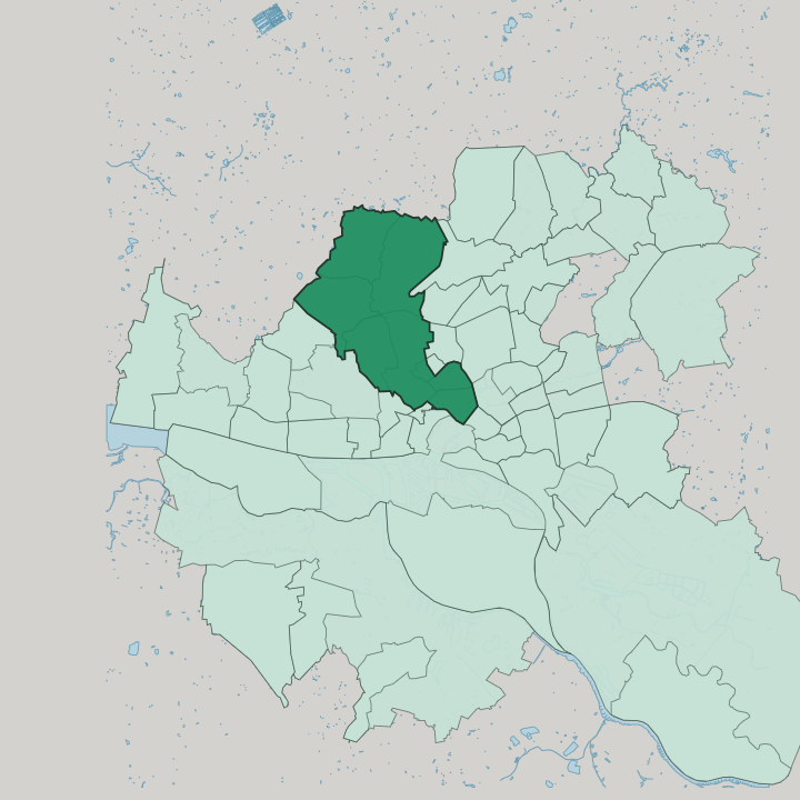 Map showing Eimsbüttel — In Hamburg