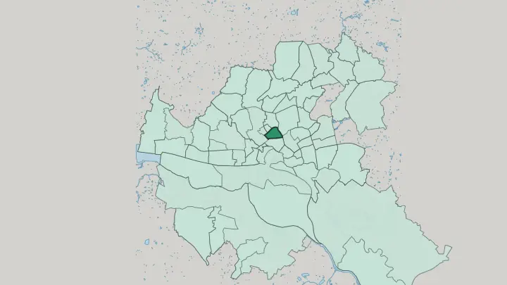 Map of Harvestehude in Hamburg