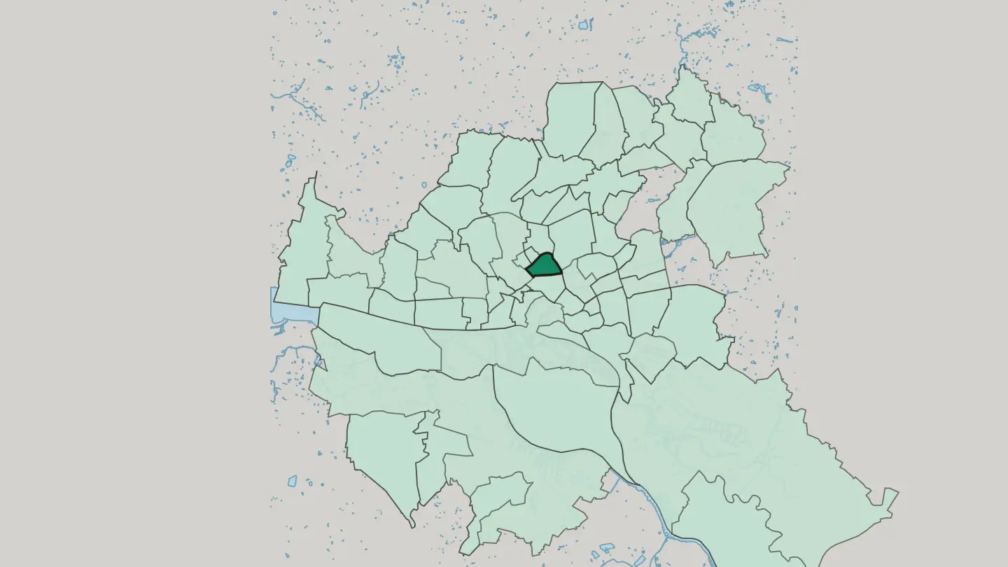 Map of Harvestehude in Hamburg