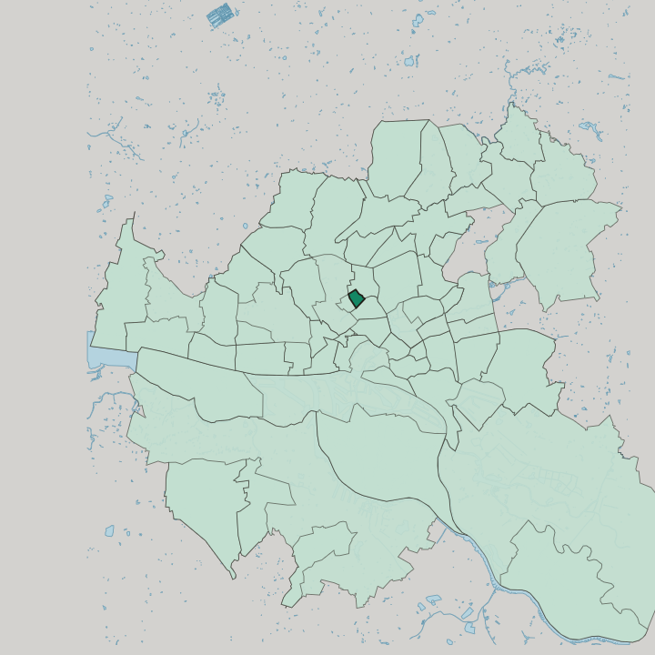 Map showing Hoheluft-Ost — In Hamburg