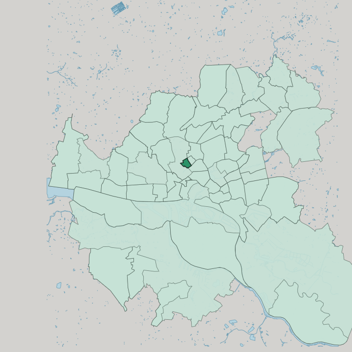 Map showing Hoheluft-West — In Hamburg