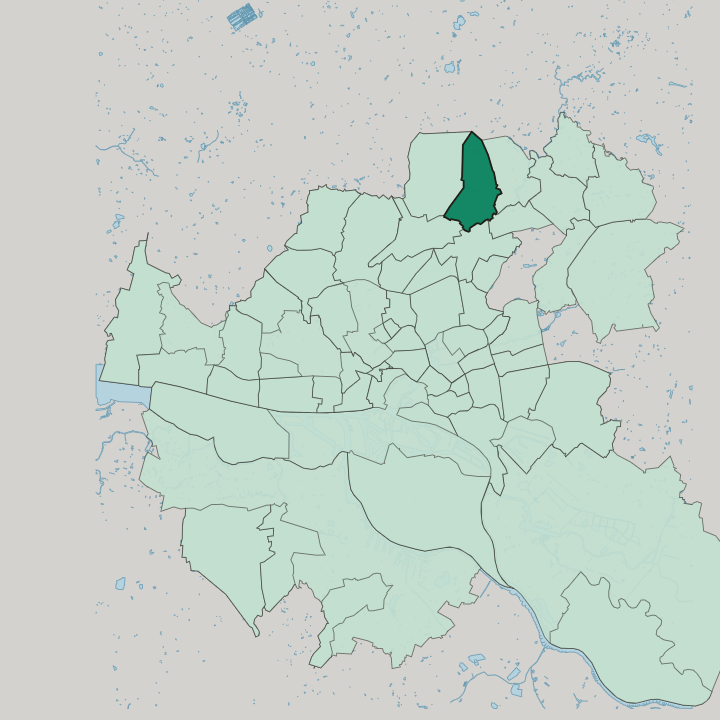 Map showing Hummelsbüttel — In Hamburg