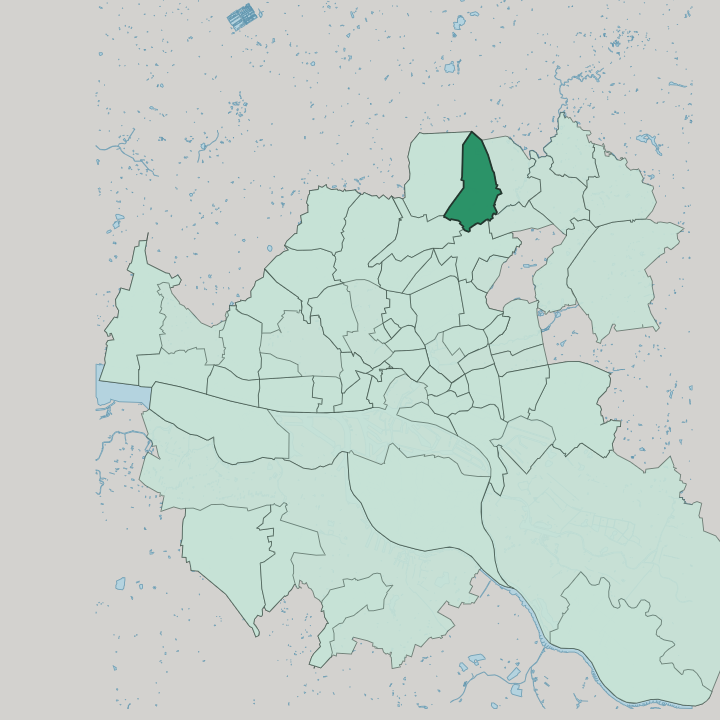 Map showing Hummelsbüttel — In Hamburg