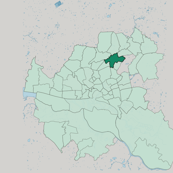 Map showing Ohlsdorf — In Hamburg