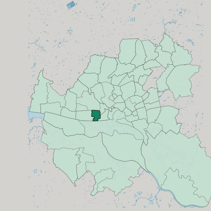 Map showing Ottensen — In Hamburg