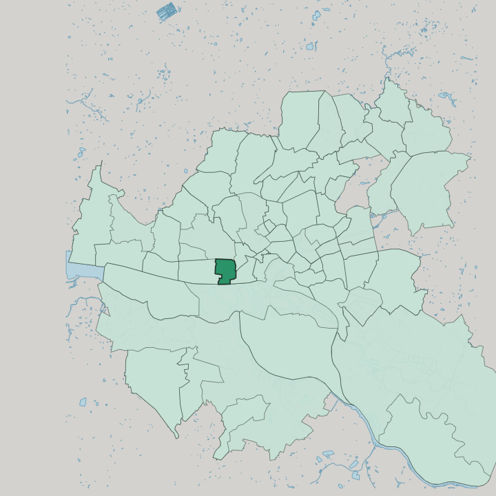 Map showing Ottensen — In Hamburg