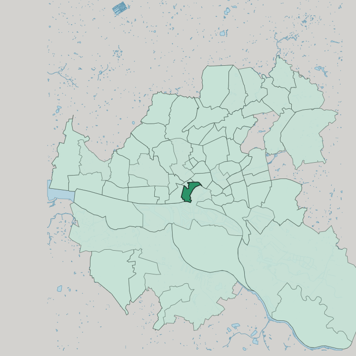Map showing St. Pauli — In Hamburg