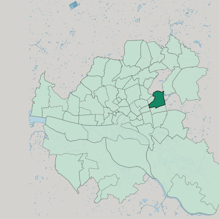 Map showing Wandsbek — In Hamburg