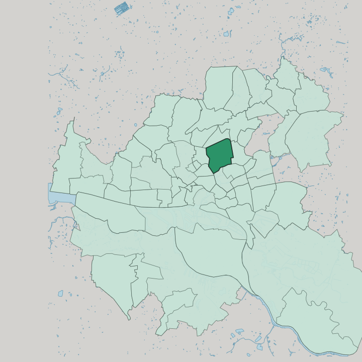 Map showing Winterhude — In Hamburg
