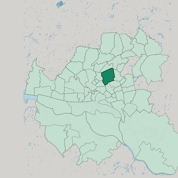 Map showing Winterhude — In Hamburg