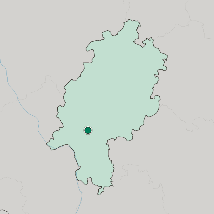 Map showing Bad Homburg vor der Höhe — In Hessen