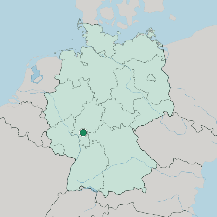 Map showing Großauheim — In Germany