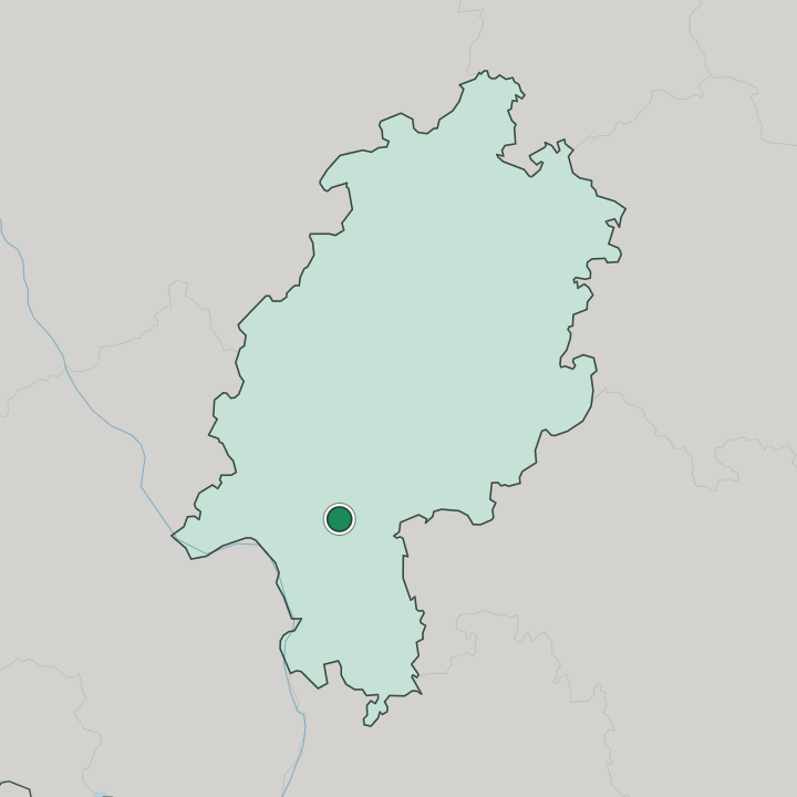 Map showing Großauheim — In Hessen