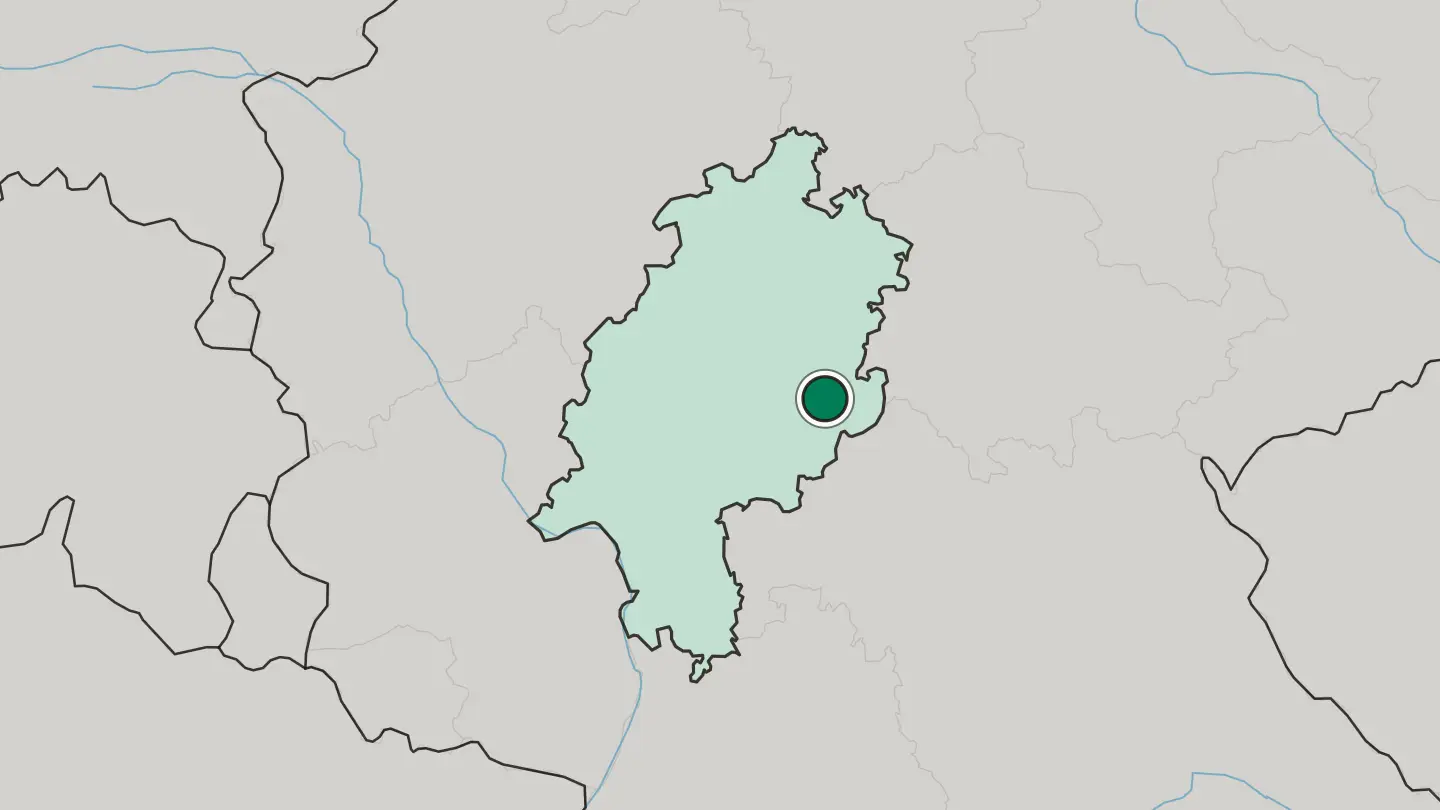 Map of Fulda in Germany