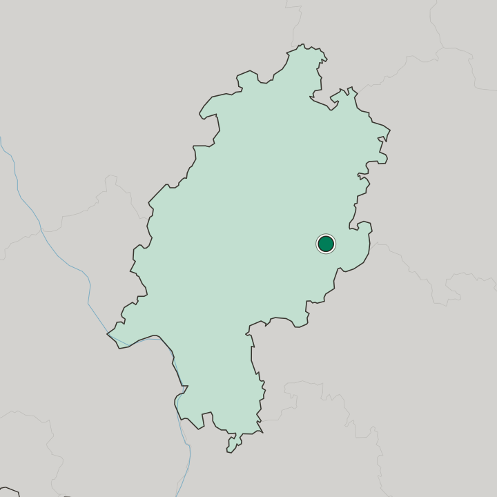 Map showing Horas — In Hessen