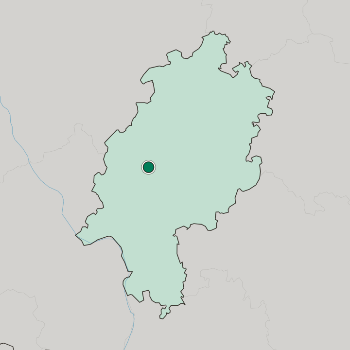 Map showing Gießen — In Hessen