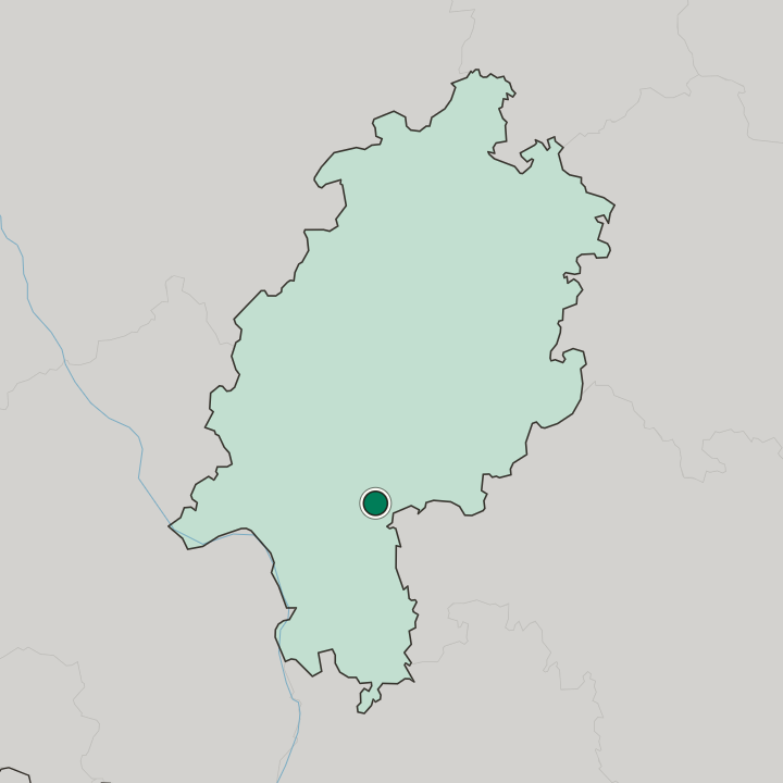 Map showing Hanau am Main — In Hessen