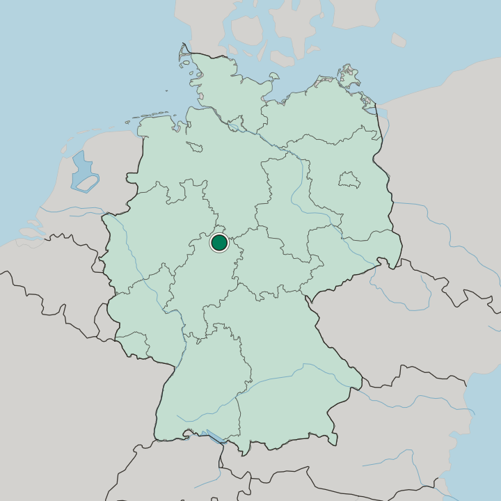 Map showing Harleshausen — In Germany