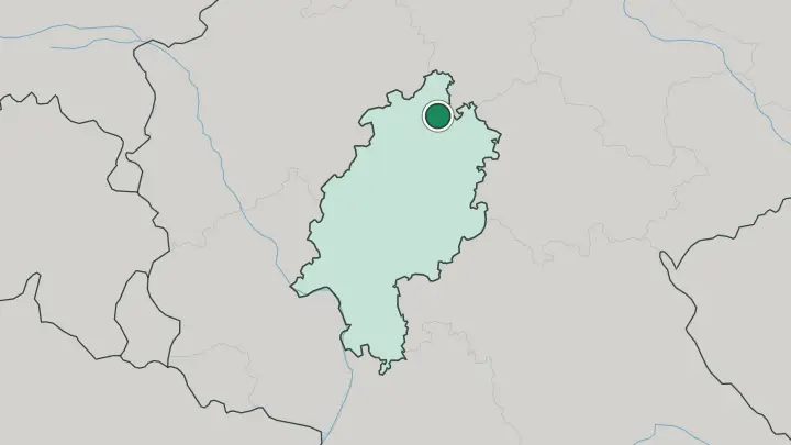 Map of Kassel in Germany