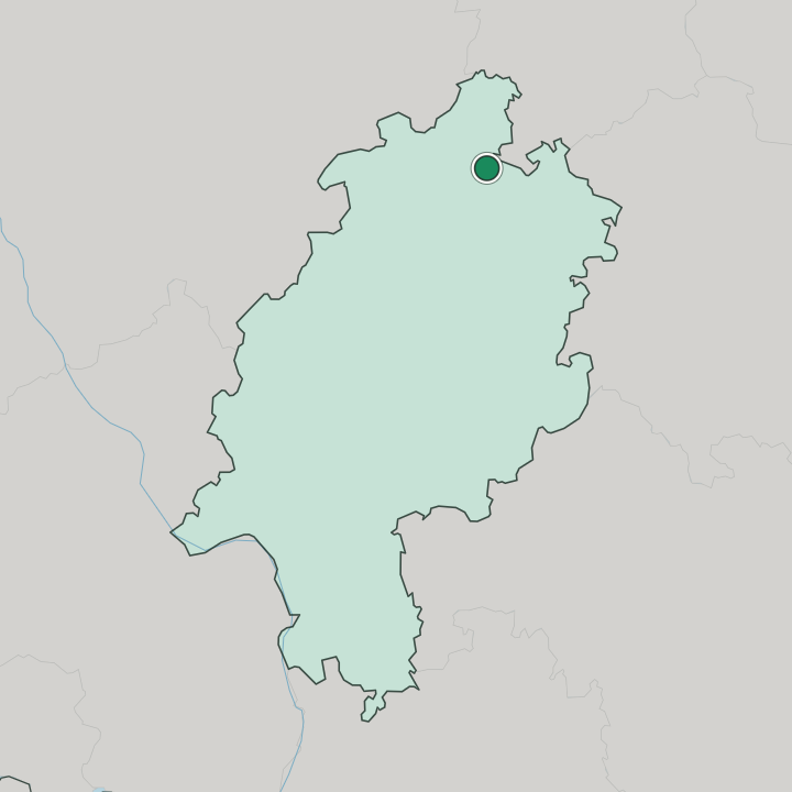 Map showing Kassel — In Hessen