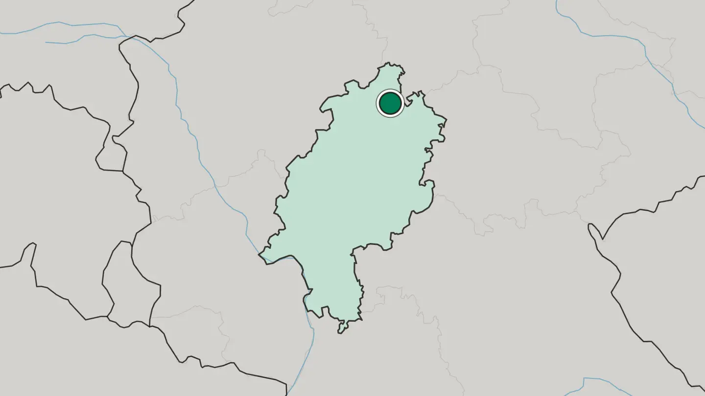 Map of Kassel in Germany