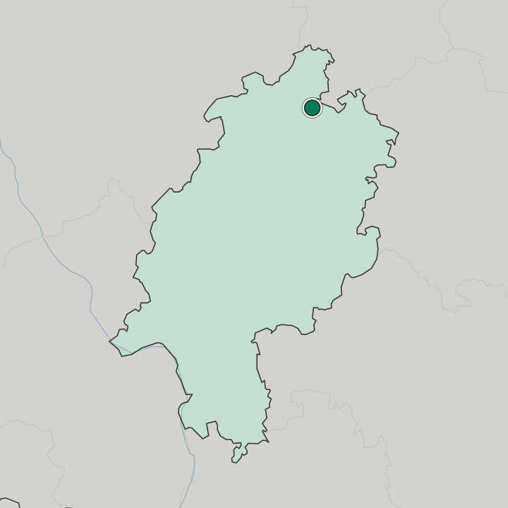 Map showing Harleshausen — In Hessen