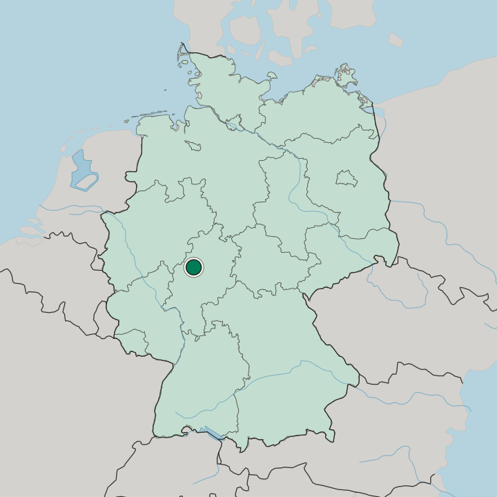 Map showing Weidenhausen — In Germany