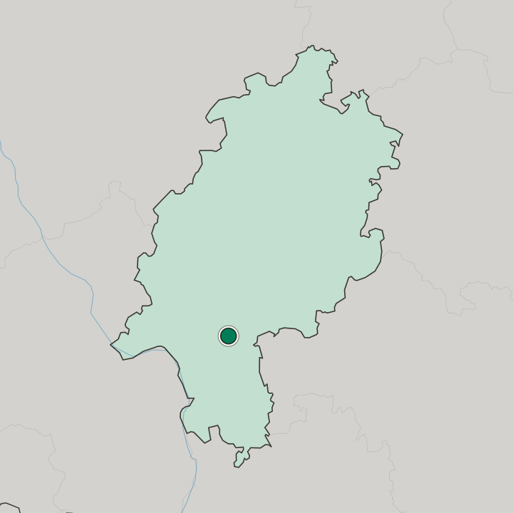 Map showing Offenbach — In Hessen