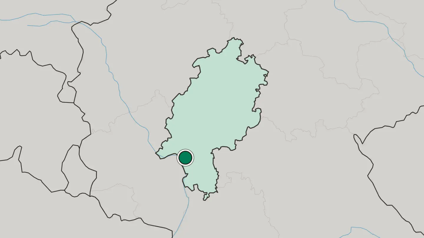 Map of Rüsselsheim am Main in Germany