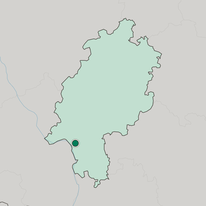 Map showing Rüsselsheim am Main — In Hessen