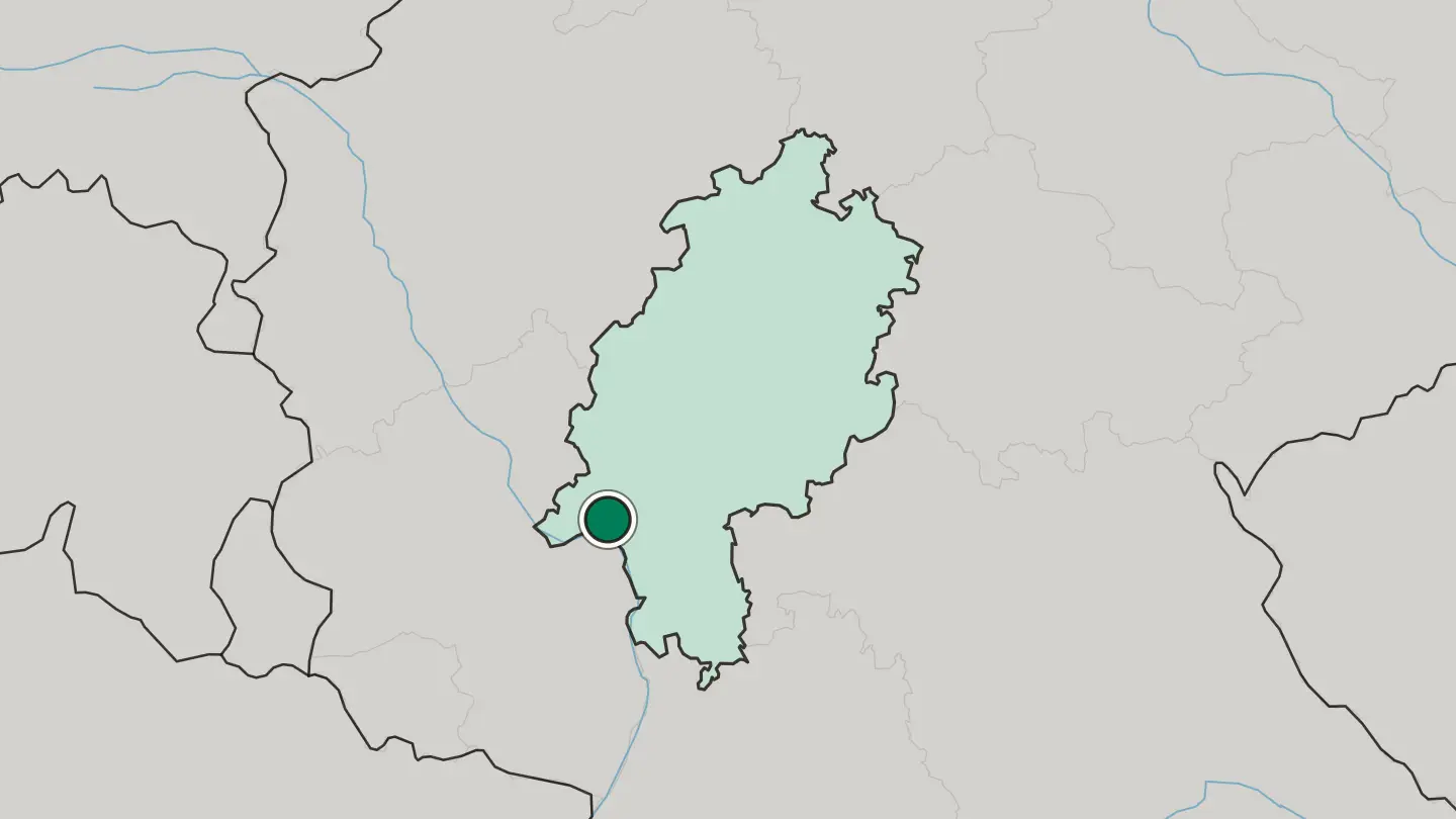 Map of Wiesbaden in Germany