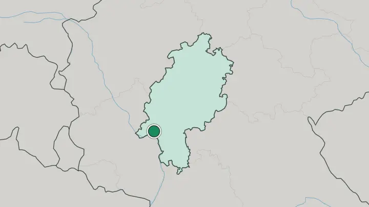 Map of Wiesbaden in Germany