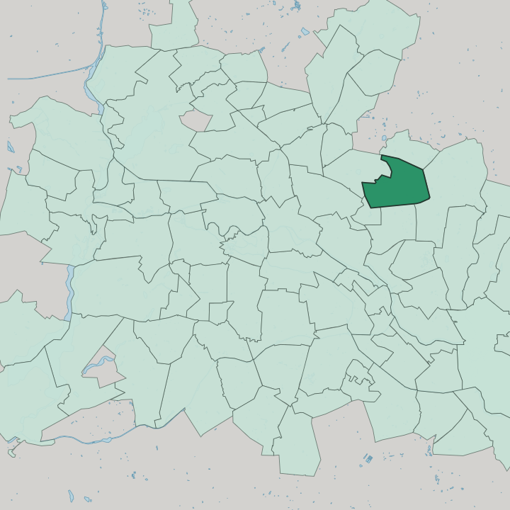Map showing Alt-Hohenschönhausen — In Berlin