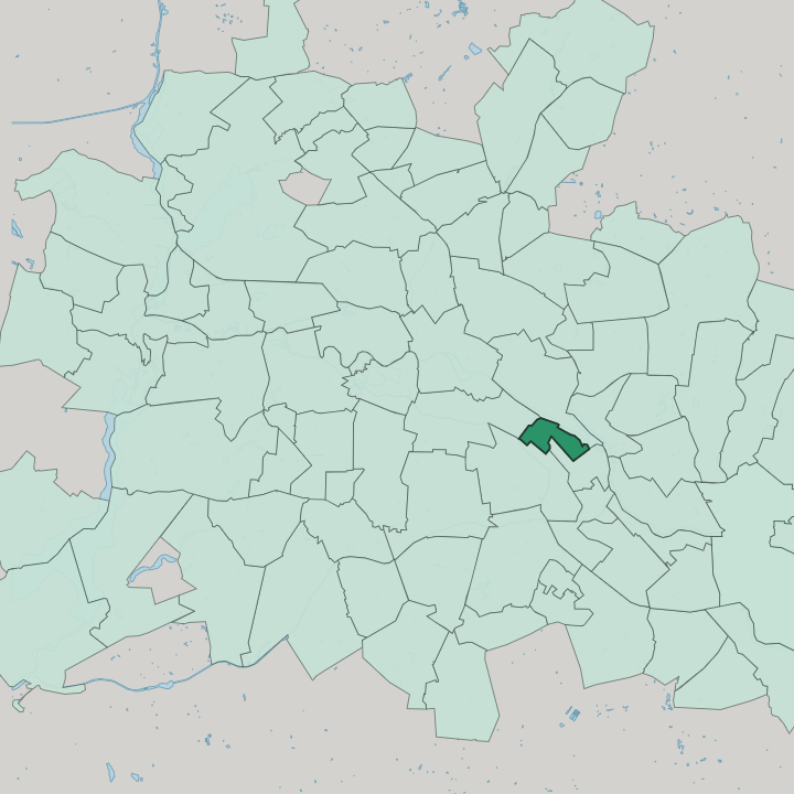 Map showing Alt-Treptow — In Berlin