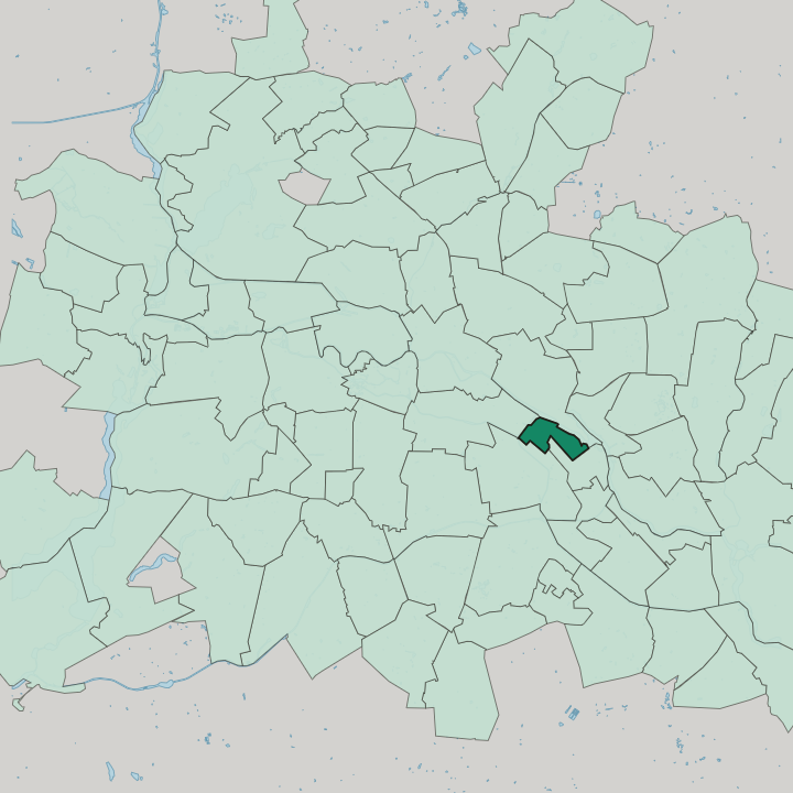 Map showing Alt-Treptow — In Berlin