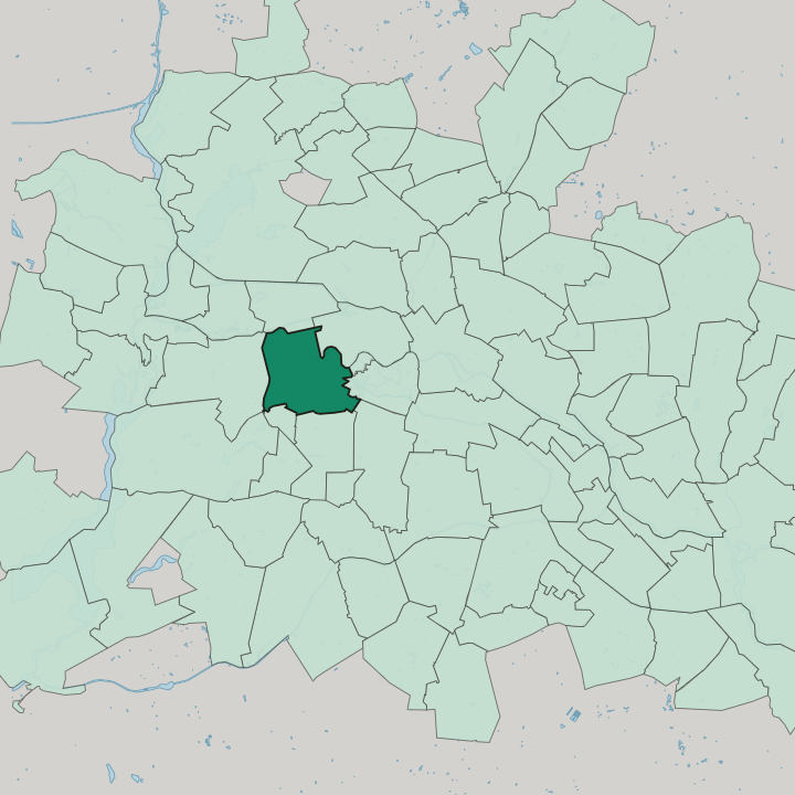 Map showing Charlottenburg — In Berlin