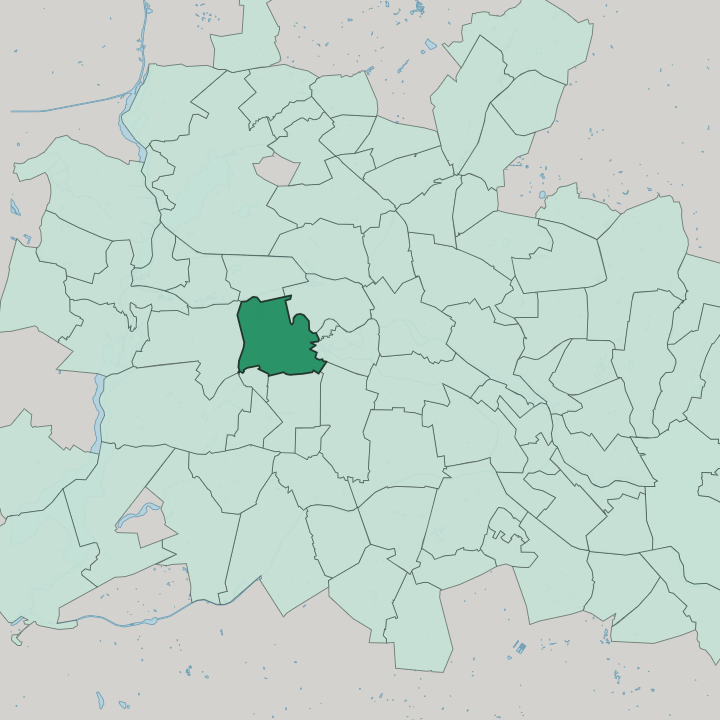 Map showing Charlottenburg — In Berlin