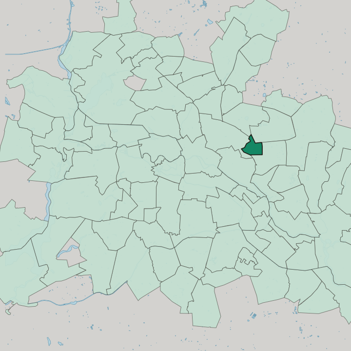 Map showing Fennpfuhl — In Berlin