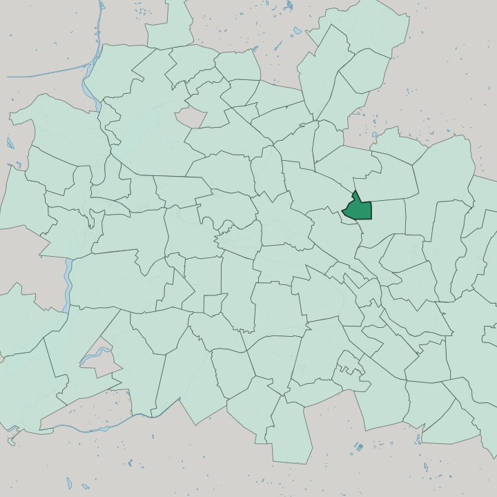 Map showing Fennpfuhl — In Berlin