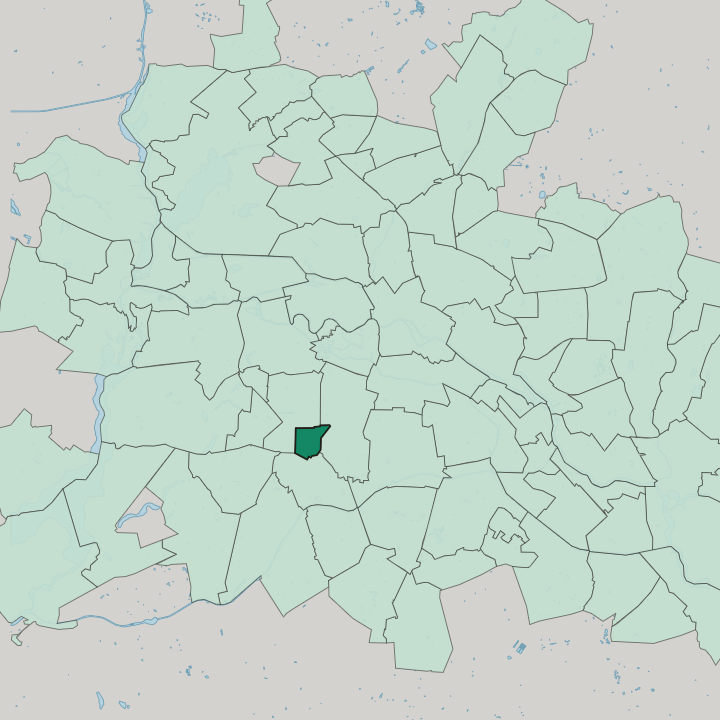 Map showing Friedenau — In Berlin