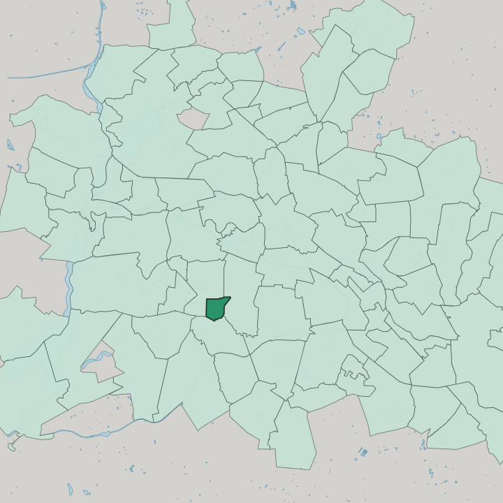 Map showing Friedenau — In Berlin