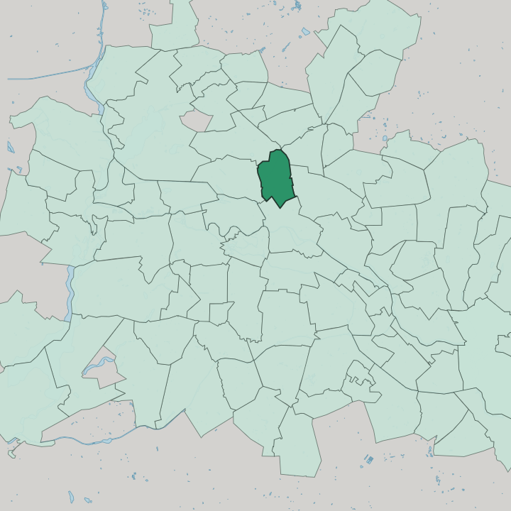 Map showing Gesundbrunnen — In Berlin