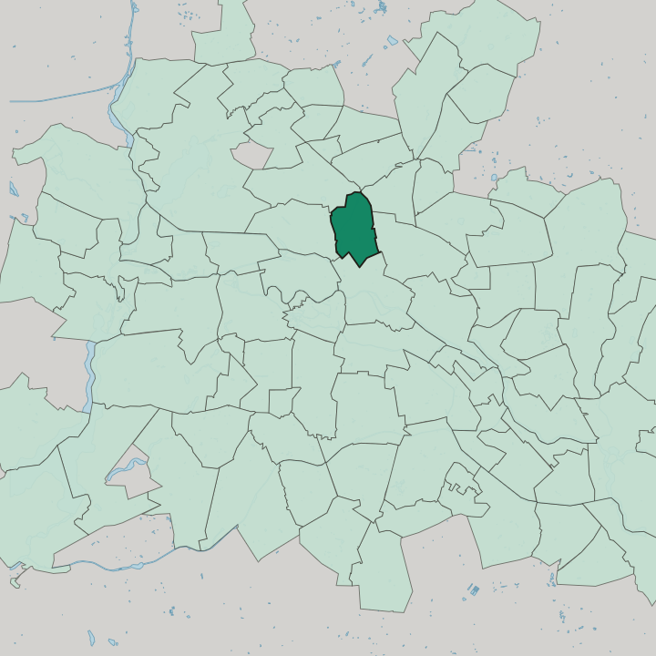 Map showing Gesundbrunnen — In Berlin