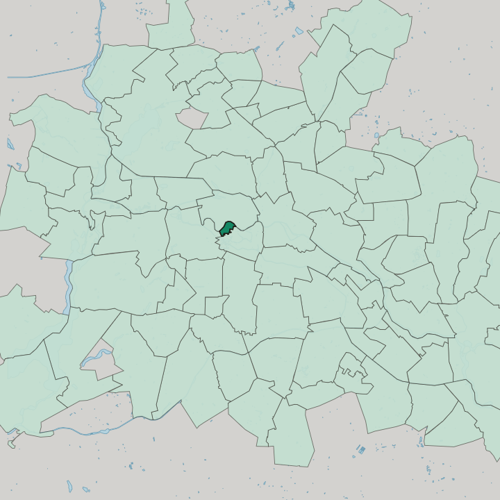 Map showing Hansaviertel — In Berlin