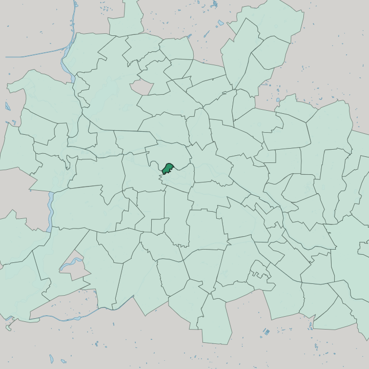 Map showing Hansaviertel — In Berlin