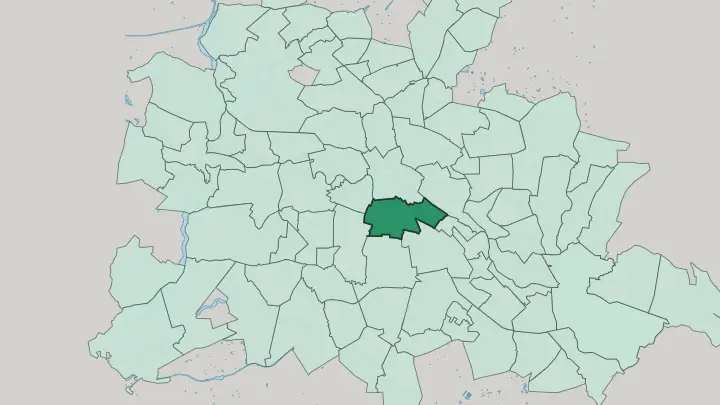 Map of Kreuzberg in Berlin