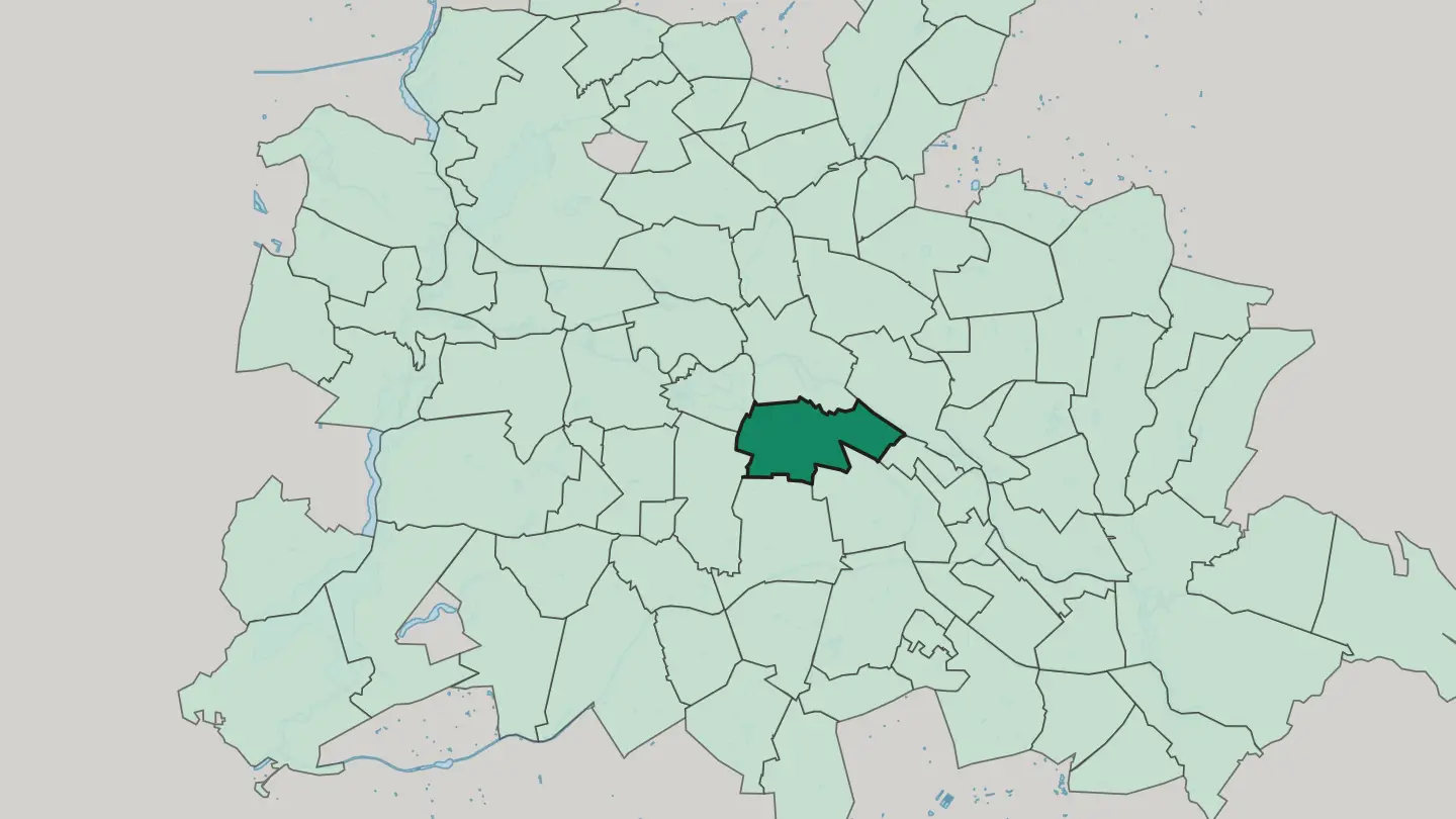 Map of Kreuzberg in Berlin